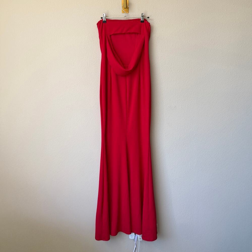 Katie May Mary Kate Red Strapless Cowl Back Gown Size 10 - Picture 4 of 7